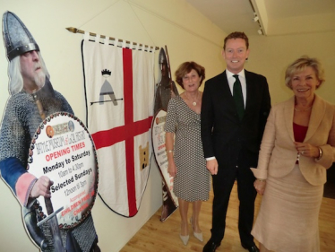 Greg with Cllr Angharad Davies and Margaret Howell who made the banner